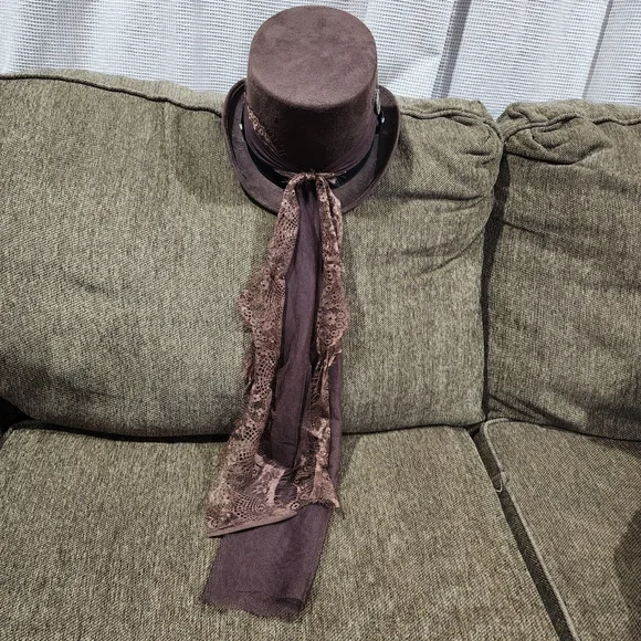 Spirit Brown Steampunk Hat with Goggles - Picture 6 of 10